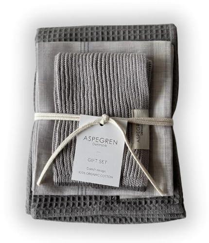 Aspegren Denmark Geschenk Set 3er Geschirrtücher Flint Gray