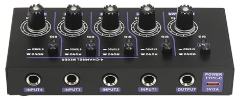 Professioneller 4 Kanal MH400 DJ Mixer tragbarer Mini Audio Mixer DJ Controller Sound Mixer für DJ Mixer Konsole Aufnahmestudio