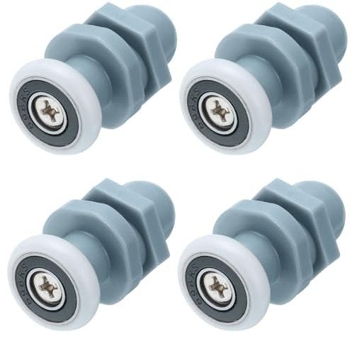 PATIKIL Shower Door Rollers 19mm/0.7, 4 Pack Bathroom Glass Door Runner Replacement Part Sliding Shower Door Wheels for Bathroom Glass Sliding Door, White-Grey