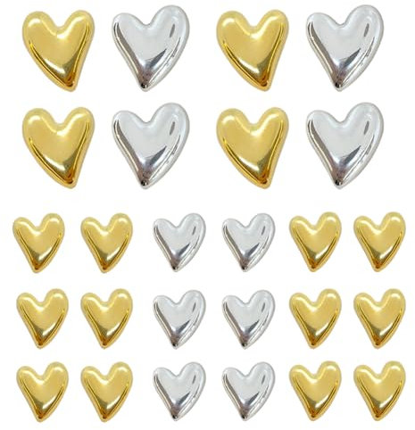 30 pcs Cute Love Heart Magnets Refrigerator Gold Refrigerator Magnets Home Kitchen Magnet Set Mini Magnets for Fridge Office Whiteboard Locker(Mix Colors)