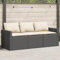 Faroom Gartensofa Rattan Balkon Sofa 3 Sitzer Lounge Sofa Outdoor Rattansofa 3er Balkon Lounge Klein Balkonmöbel Couch Gartenlounge Gartenmöbel Polyrattan Schwarz