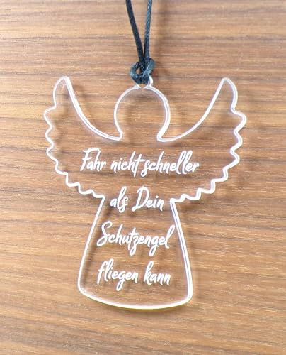 Schutzengel Figur Samtsäckchen Auto Geschenk Anhänger Acryl Fahr Nicht schneller