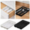 BFYSFBAIG Small Cutlery Tray, Drawer Organiser with 4 Compartments, Plastic Kitchen Drawer Insert, Practical Drawer Organiser for Kitchen Accessories, Utensils and Cutlery (Black)