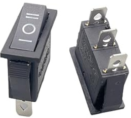 10PCS KCD3 AC 15A 250V /20A 125V 3 Pin SPDT KCD3 Boat Rocker Switch(Black ON-OFF-ON)