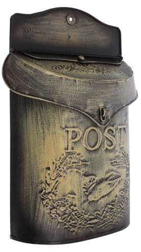 Tofficu Buzón De Correo Retro De Pared Buzón Decorativo Vintage Para Cartas y Periódicos Resistente y De Instalar Para Exteriores y Decoración Rústica