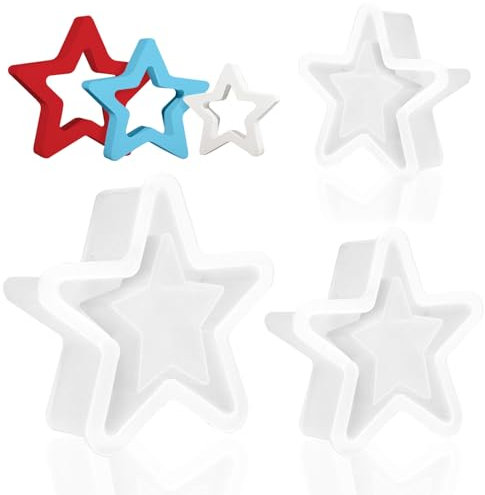 Molde de Silicona para Estrella, Molde de Silicona para Estrella de Navidad 3d, Molde de Silicona para Estrella, Moldes para Fundición, Molde de Fundición para Estrella, Regalos de Bricolaje (B)