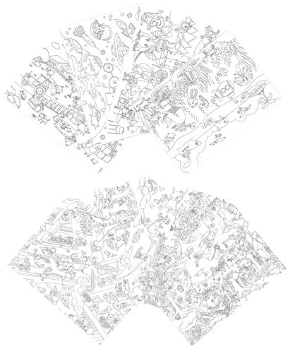 Dinnergut | 8x12 Papier-Tischsets mit Kids Fun + Town Country Motiv | 96 Stück DIN A3 | Premium Papier | Tischunterlage zum Ausmalen | Bastelunterlage, Malen | Kinder-Platzset für Tischdeko