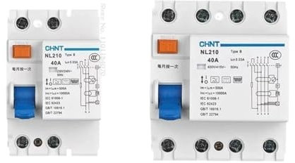 BJWVHGGE 1 pièces NL210 Type B RCCB 3P + N 4P 2P 1P + N 63A 40A 25A 30MA disjoncteur de Fuite électrique Protection de Courant résiduel for la Charge EV(3P 1N,25A)