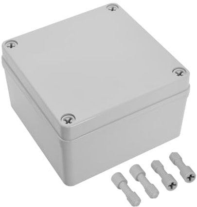 LeMotech IP67 wasserdichte Abzweigdose, ABS-Kunststoff Elektrobox, staubdichtes Gehäuse für Elektronik, Anschlusskästen für DIY-Projekte, Grau, 125 x 125 x 75 mm