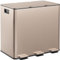 HOMCOM Triple Kitchen Bin, 3 x 15L Pedal Bin, Stainless Steel Three Rubbish Bin with Removable Inner Buckets, Soft Close Lid, Fingerprint-Proof for Recycling and Waste, Gold Tone