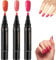 3pcs Nail Polish Pens, 3-In-1 Nail Polish Pens Nail Used For Creative Design In Nail Art, Durable And Suitable For Diy Nail And Foot Care For Women Diy Home(Red Orange Powder)