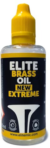 Elite Brass Oil New Extreme 60ml - Aceite lubricante para pistones y rotores de instrumentos de viento metal - Trompeta, corneta, trombón, fliscorno, trompa, bombardino, tuba, etc.