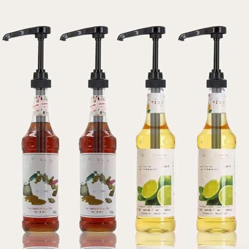 Pompe à sirop en plastique, buse de sirop, tête de pompe manuelle de mesure, tête de pompe 28/400 10 cc (noir)
