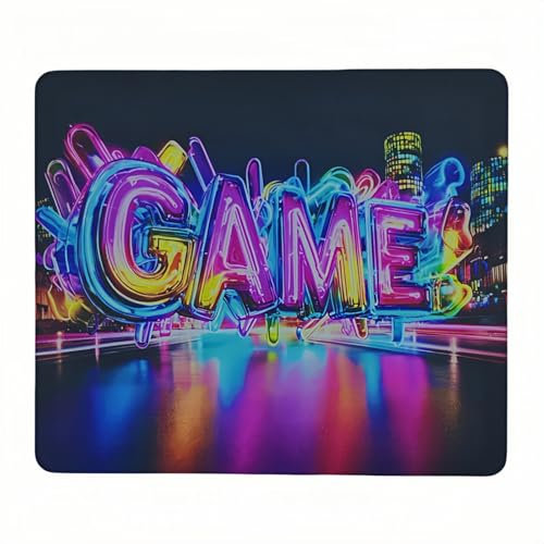 HOUHANG Tapis de souris électronique de sport avec surface en verre trempé (35,6 x 30,5 cm) lisse, dos en caoutchouc PU antidérapant, stable, est un tapis de souris vague (25884)