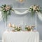 VEVOR Over The Table Rod Stand with Clamps, 13-42'' Tall & 28-98 Length Adjustable, Metal Table Arch Stand, Tabletop Balloon Arch Frame for Wedding Birthday Party Christmas Decorations, White