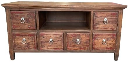 OPIUM OUTLET Chinesische Kommode Asia Sideboard Lowboard orientalischer Schrank asiatische Vintage Möbel Hochzeitsschrank braun Unikat komplett montiert