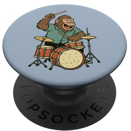 Gorillas-Drummer 50er Zubehör Schlagzeug Schlagzeuger PopSockets Klebender PopGrip