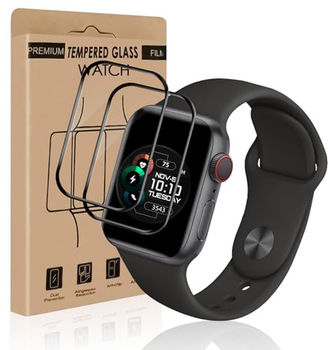 Carantee 2 Stück für Panzerglas für Apple Watch Series 4/5/6/se 44mm Schutzfolie, Transparent Displayschutzfolie für Apple Watch 44mm, Stoßfeste Sensitive Touch Schutzglas Folie