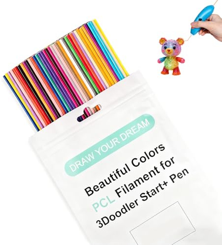 32 Farben 160 Stück 3D Stift Filament Nachfüllungen, 3D Stifte, PCL Material, Kompatibel mit 3Doodler Start/Start+ Stiften, Inklusive Leuchtfarben