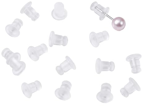 Mabor 200 Stück Ohrstecker Verschluss Siliko Hypoallergener Ohrring Stopper | Rutschfest Ohrringe Stecker für Befestigung schwerer Ohrstecker und Reduzierung von Ohrermüdung