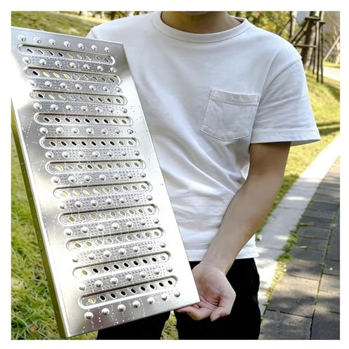 PEYNIR Canaletta Scolo Acqua Coperture per Griglie di Scarico in Acciaio Inox 304 per Esterni, Griglie di drenaggio a canaletta, per Cortile Giardino Parco Marciapiede(58X20X2.5cm/22.8X7.9X1in)