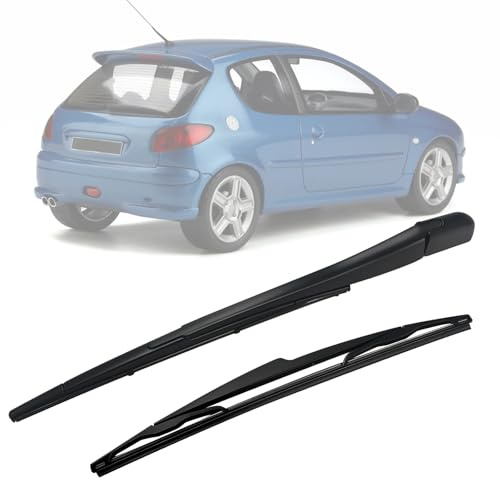 Limpiaparabrisas Trasero de Coche Reemplazo para Peugeot 106 1995-2005/206 1998-2009/206+ 2009-2013, Juego de Brazo y Hoja de Kit de limpiaparabrisas Trasero de Coche Impermeable