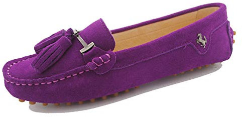 MINITOO Scarpe Mocassino da Donna Nappa Estivi Loafer YB96019 Viola EU 39