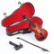 Dselvgvu Miniatur-Violine aus Holz mit Ständer, Bogen und Koffer Mini-Musikinstrument Miniatur-Puppenhaus-Modell Heimdekoration (14,3 x 5,2 x 1,9 cm)