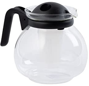 Fackelmann 2061050 Caraffa per teiera Speciale a microonde, Vetro, Plastica, Nero, 11 x 15 x 9,6 cm