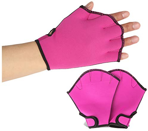 Aquatic Gloves 1 Pair Swimming Webbed Gloves Water Resistance Training Paddles Adult Adjustable Diving Hand Equipment Men Women Fitness Surfing Sports Hand Fins Swimmer Elastic Duck Web Hand Wear