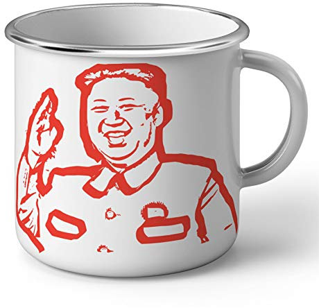 Fabulous Emaillierter Metallbecher 284ml Kim Jong Un Diktator Nordkorea Kommunist
