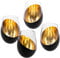 MyGift Set of 4 Stemless Wine Glasses Elegant Set with Luxury Metallic Finish 18oz Black and Gold