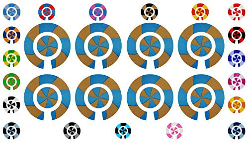 Acclaim Lawn Bowls Identification Stickers Markers 2 Full Sets Of 4 Self Adhesive Graduated Spiral (Royal Blue/Gold)