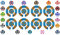 Acclaim Lawn Bowls Identification Stickers Markers 2 Full Sets Of 4 Self Adhesive Graduated Spiral (Royal Blue/Gold)