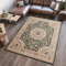 TAPISO Atlas Teppich Kurzflor Grün Beige Rot Klassischer Orientteppich Ornament Floral Mäander Vintage Wohnzimmer Schlafzimmer ÖKOTEX 200 x 300 cm