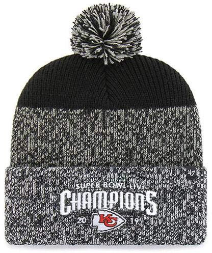 47 Brand Static Fashion Cuff Beanie Mütze mit POM POM - NFL Premium Cuffed Winter Knit Toque Cap, Herren, schwarz, Einheitsgröße