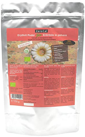 ZeroCal - ERITRITOLO BIOLOGICO IN POLVERE 750g | Sostituto dello zucchero a velo | Zero Calorie | Dolcificante per Cucinare | Per Tutte le Diete | Per la Cura dei tuoi Denti