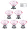 BOZONLI 6pcs 30mm Pink Crystals Glass Drawer Knobs Cupboard Knobs Door Knobs Cabinet Handle Drawer Pull Handle with Screw
