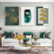 marca generica Abstract Green Yellow Gold Plant Leaf Print Poster Nordic Canvas Vintage Wall Art Painting Picture Living Room Decoration Unframed-30x40cmx3