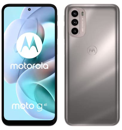Motorola g41 (Pantalla 6.43 Full HD+ OLED, cámara Triple 48MP, procesador Octa Core, batería 5000 mAH, Dual SIM, Android 11), Dorado, Versión ES/PT, 128GB/6GB