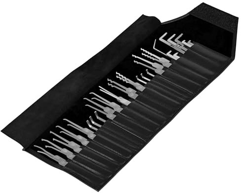 MULTIPICK ELITE 40 Lockpicking Set [40 Tools | 0.4 + 0.6 mm] Lockpick Tool, Schlösser knacken - Lock Picks inkl. Spanner - Schloss picking - Profi Dietrich - Profi Lockpicking Kit - Pick Set Kit
