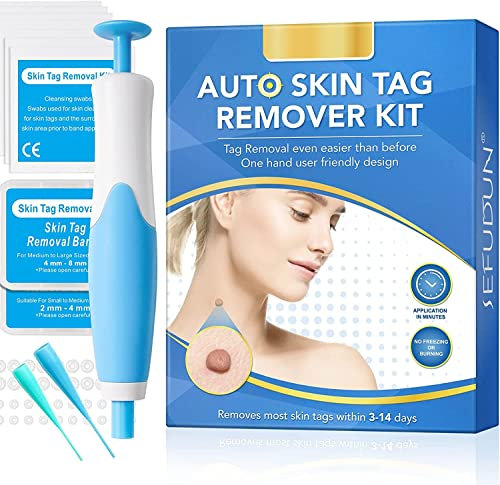 Stielwarzen Entferner, Skin Tag Entferner,2-in-1Stielwarzen Entfernen schnell Kit,Skin Tag Remover zur Warzenentfernung, Stielwarzen Entfernen sicher und schmerzlos (Blue)