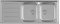 Roca A874121A01 Fregadero 2 Cubetas 1 Escurridor Izquierda, Victoria 120 EI, Acero Inox