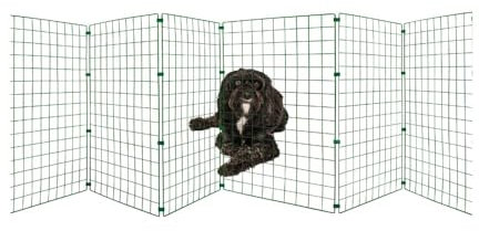 Freestanding Dog Barrier - 60m High 4 x 50cm Wide Panels Room/Hallway Fence Divider, Folding Gate, Fence for Indoors, Puppy Barrier, Free Standing, Adjustable Stopper & Secure Pet Gate
