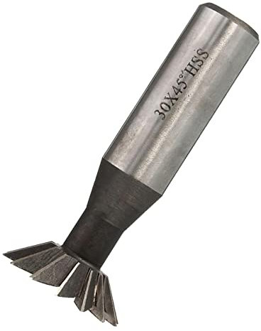 barenx Fresadora de cola de milano de 45 grados, 10 – 35 mm de alto, acero – 30 mm, plata