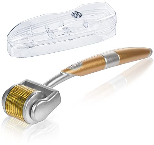 LOPHE Dermaroller Cabello, Dermaroller 0.5mm para Cara y Cuerpo, Rodillo Barba de Titanio Microagujas, Microneedling Dermaroller Facial para Anti-Edad, Eliminación de Cicatrices Acne, Poro Contractivo