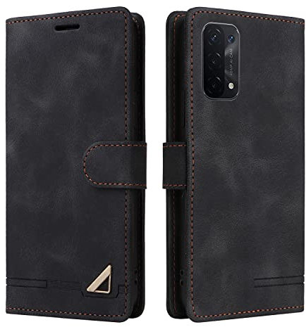 OKZone Kompatibel mit Oppo A54 5G/A74 5G/A93 5G Hülle, Halterung Standfunktion Kartenfach Wallet Schutzhülle Stoßfest Premium Leder Schutzhülle Handyhülle für Oppo A54 5G/A74 5G/A93 5G (Schwarz)