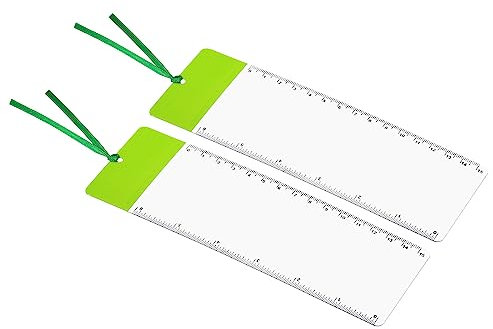 PATIKIL Lesezeichen Lupe mit Lineal 2 Pack 3X Vergrößerung Blatt Seite Lupe Linse für Sehschwache Menschen Lesen Buch Zeitschrift Zeitung Grün