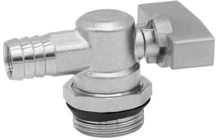 Hooshing Ablassventil für Warmwasserbereiter, 1,9 cm NPS-Stecker auf 1,27 cm Widerhaken-Schlauchanschluss, Messing, vernickelt, Ellenbogen, Wasser-Luft-Absperrventil