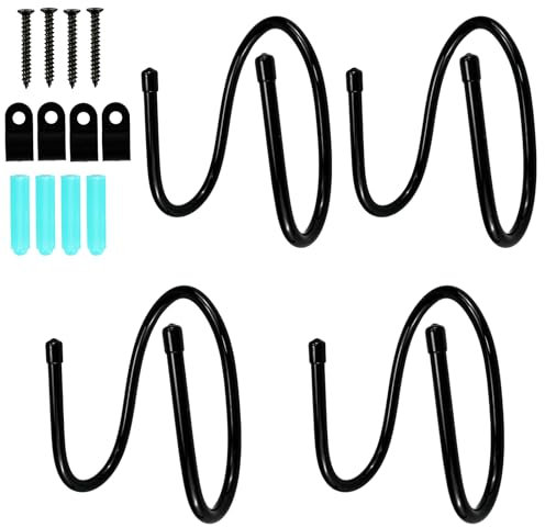 Kleemeiero 4PCS Crochet Rangement Garage Crochet Mural Garage Stockage Outils Garage Crochets Crochet Garage Robuste Crochet de Suspension d'oOutils de Garage pour Tuyau d'Aspirateur,Vélos, Outils